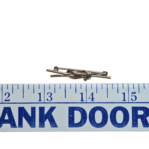 Vintage Krementz Brooch Goldtone Love Knot with Clear Rhinestone Dainty Classic - Picture 3 of 6